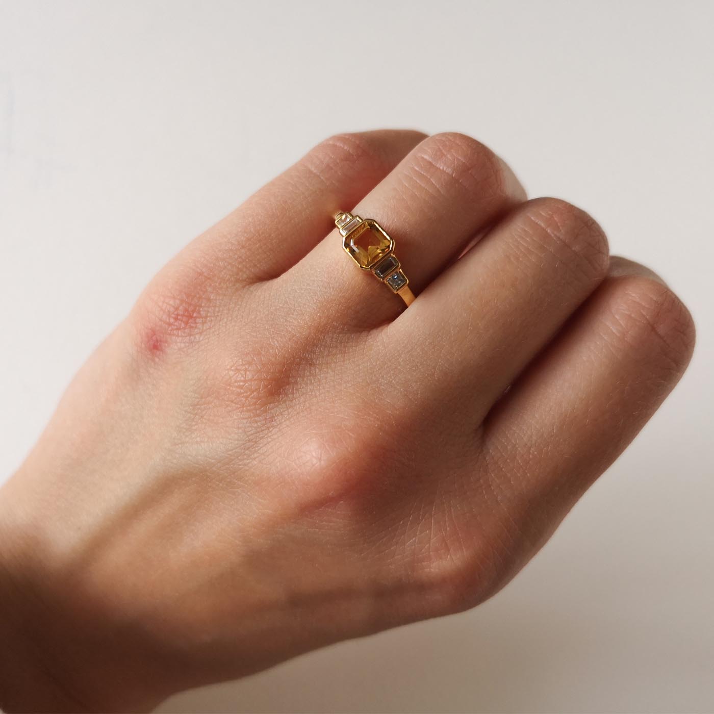 Stepping Stones Engagement Ring with Diamonds